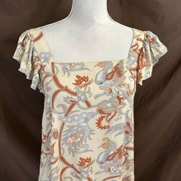 NEW House of Harlow 1960 Boho Maxi Dress SMALL Flutter Sleeves - w/ Pockets - Picture 2 of 10